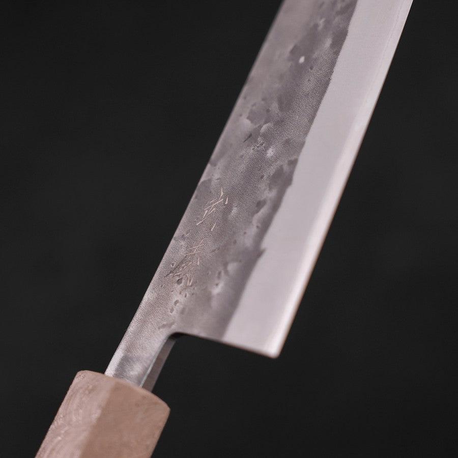 Santoku Blue Steel #2 Nashiji Stainless Clad White Urushi Handle 165mm