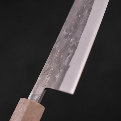 Santoku Blue Steel #2 Nashiji Stainless Clad White Urushi Handle 165mm