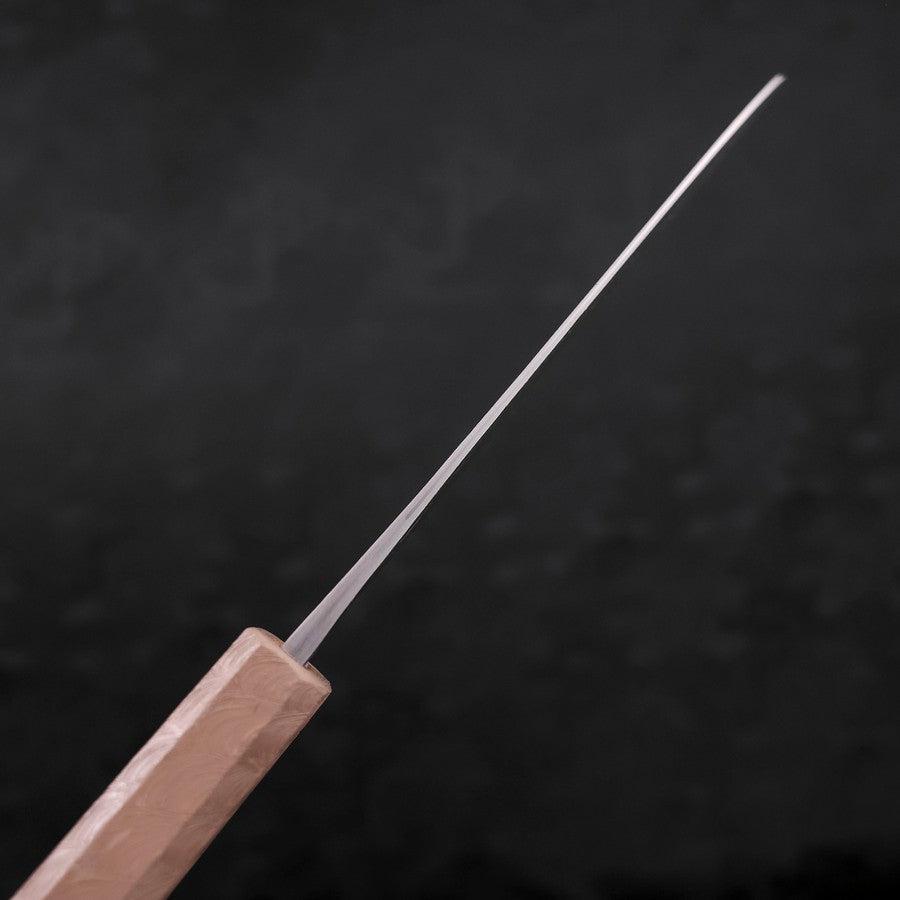 Santoku Blue Steel #2 Nashiji Stainless Clad White Urushi Handle 165mm