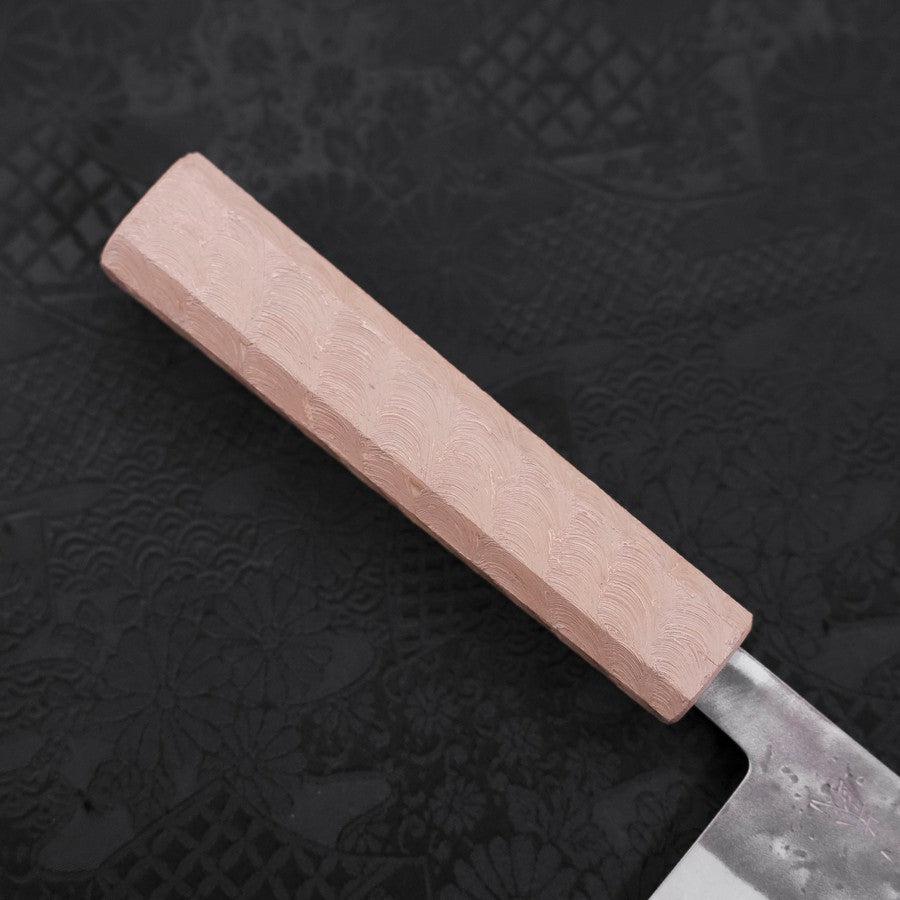 Santoku Blue Steel #2 Nashiji Stainless Clad White Urushi Handle 165mm