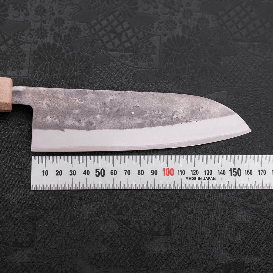 Santoku Blue Steel #2 Nashiji Stainless Clad White Urushi Handle 165mm