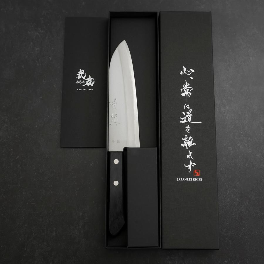 Santoku Blue Steel #2 Polished Western Handle 165mm