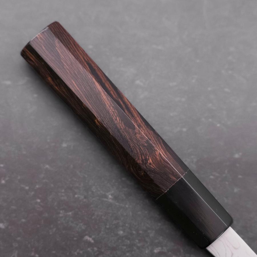 Santoku Blue Steel #2 Suminagashi Buffalo Ebony Handle 170mm