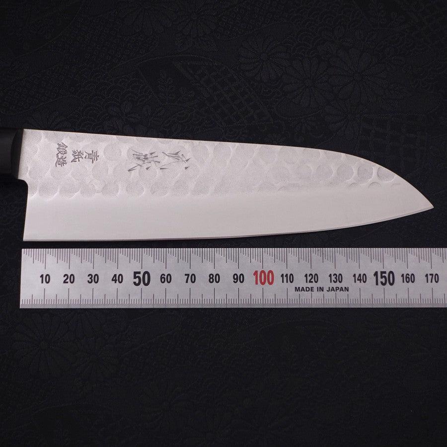 Santoku Blue Steel #2 Tsuchime Stainless Clad Western Handle 170mm