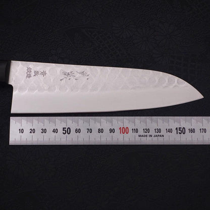 Santoku Blue Steel #2 Tsuchime Stainless Clad Western Handle 170mm