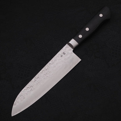 Santoku Blue Steel #2 Tsuchime Stainless Clad Western Handle 175mm
