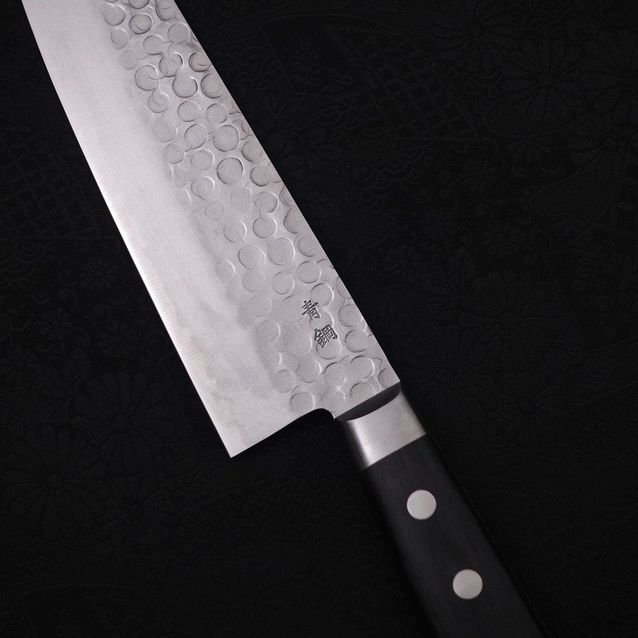 Santoku Blue Steel #2 Tsuchime Stainless Clad Western Handle 175mm