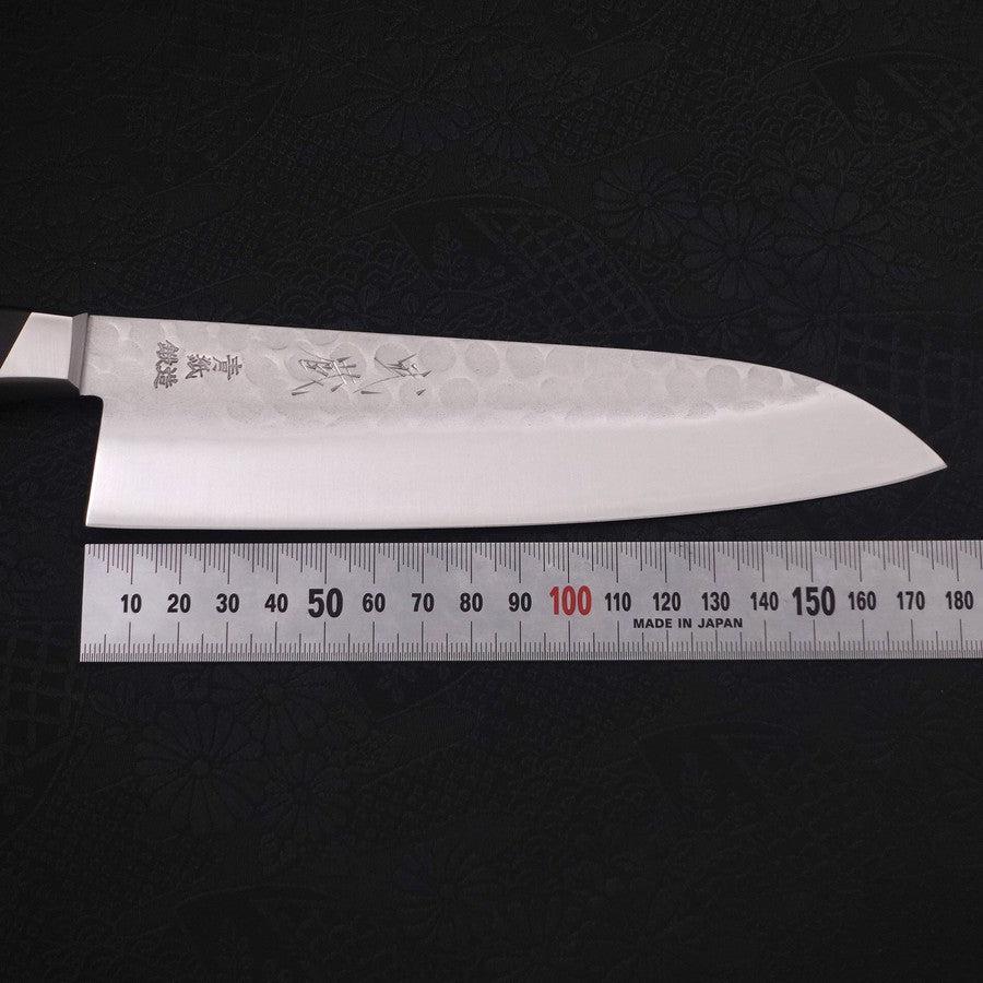 Santoku Blue Steel #2 Tsuchime Stainless Clad Western Handle 180mm