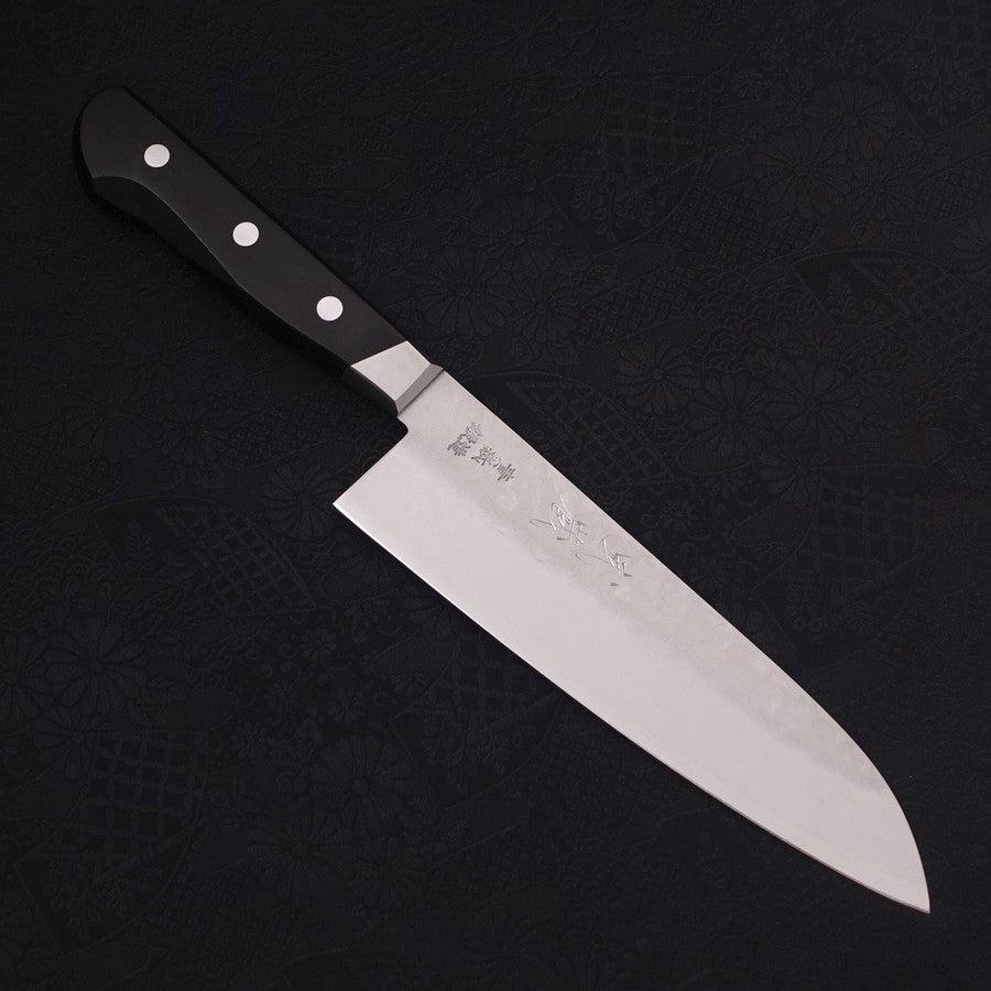 Santoku Blue Steel #2 Tsuchime Stainless Clad Western Handle 180mm