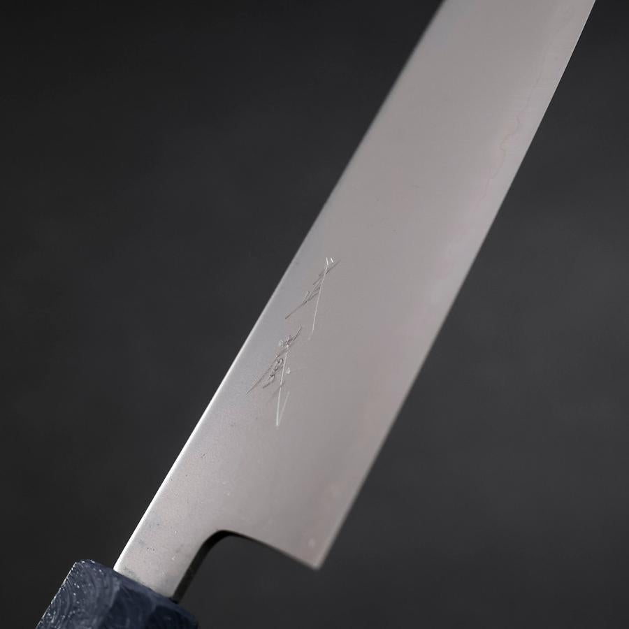 Santoku Chromax Polished Blue Urushi Handle 170mm