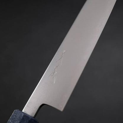 Santoku Chromax Polished Blue Urushi Handle 170mm