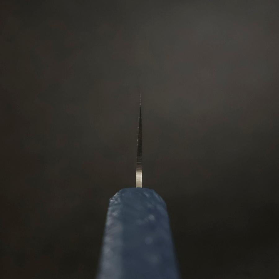 Santoku Chromax Polished Blue Urushi Handle 170mm