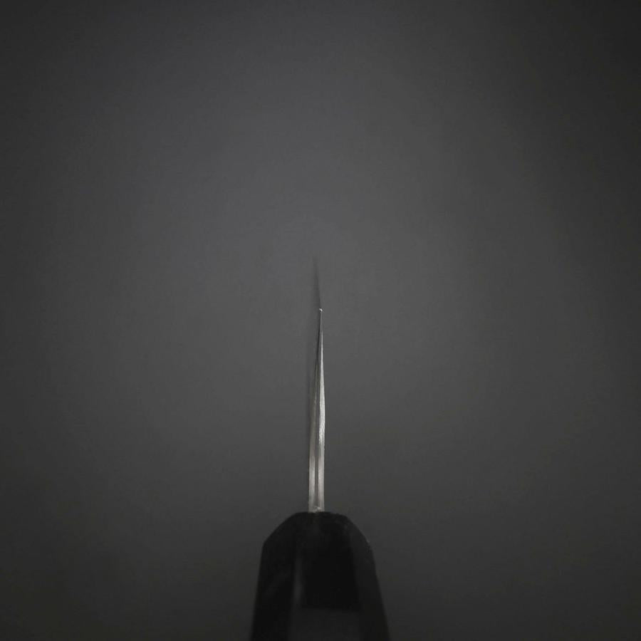 Santoku Cobalt Stainless HRC62 Kurouchi Damascus  Buffalo Ebony Handle 165mm