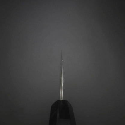 Santoku Cobalt Stainless HRC62 Kurouchi Damascus  Buffalo Ebony Handle 165mm