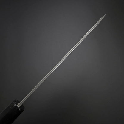 Santoku Cobalt Stainless HRC62 Kurouchi Damascus  Buffalo Ebony Handle 165mm