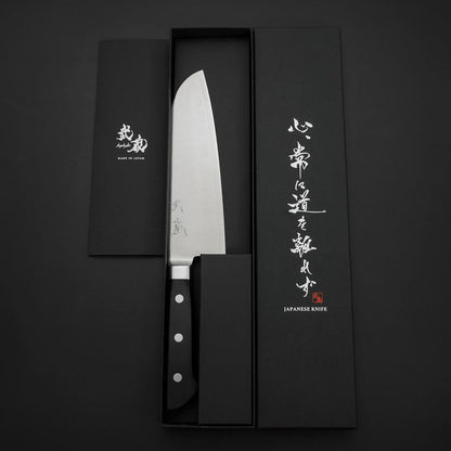 Santoku Molybdenum Polished Western Black Handle 175mm