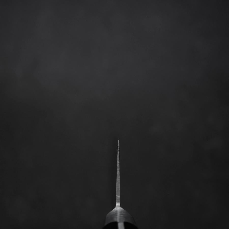 Santoku Molybdenum Polished Western Black Handle 180mm