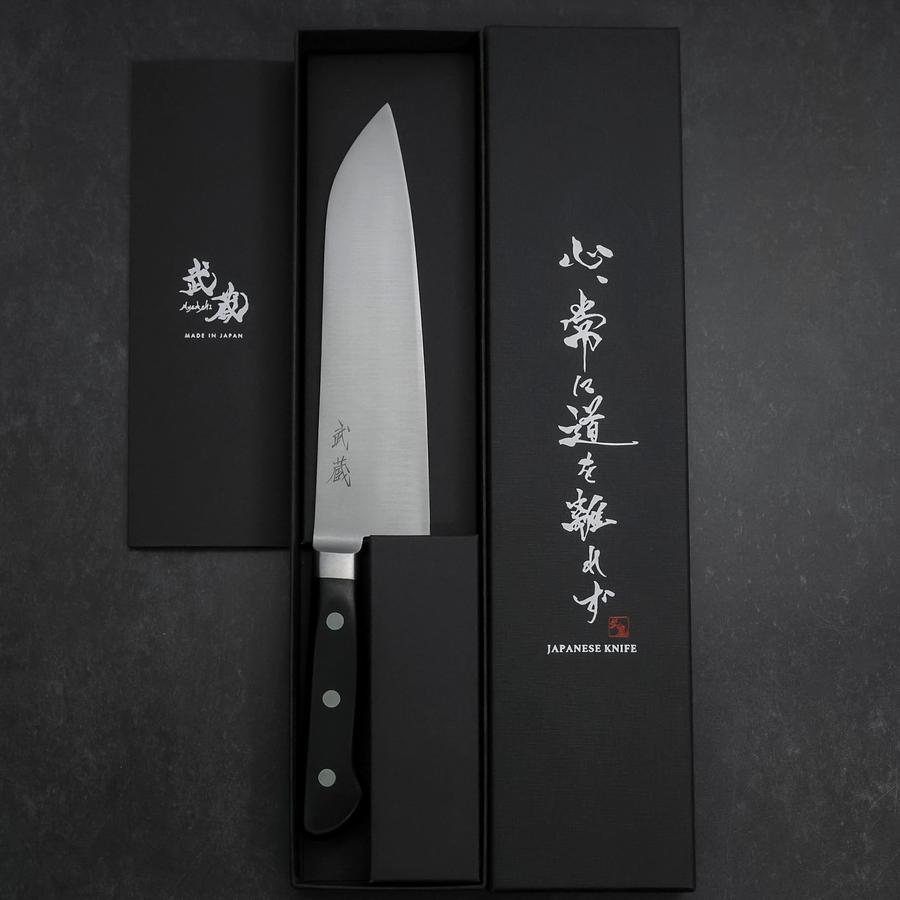 Santoku Molybdenum Polished Western Black Handle 180mm