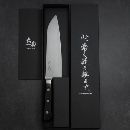 Santoku Molybdenum Polished Western Black Handle 180mm