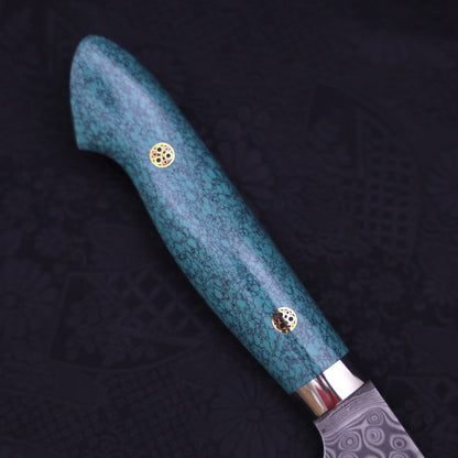 Santoku SG-2 Damascus Turquoise Green Handle 170mm