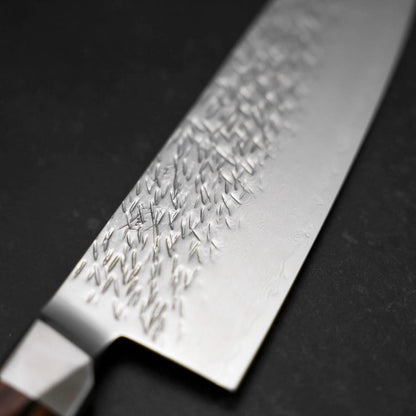 Santoku SG-2 Mirror Tsuchime Damascus Octagonal Mahogany Handle 180mm