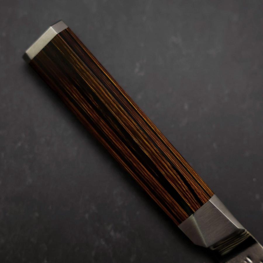 Santoku SG-2 Mirror Tsuchime Damascus Octagonal Mahogany Handle 180mm