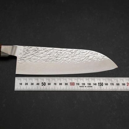 Santoku SG-2 Mirror Tsuchime Damascus Octagonal Mahogany Handle 180mm