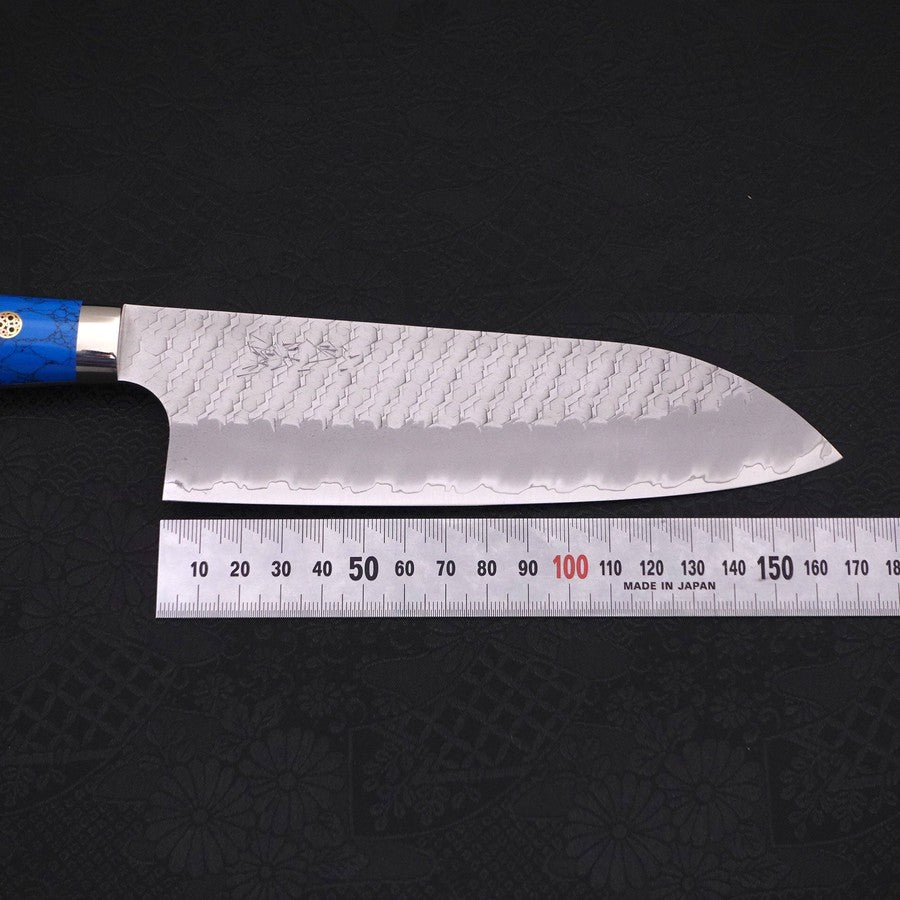 Santoku SG-2 Tsuchime Turquoise Blue Handle 170mm