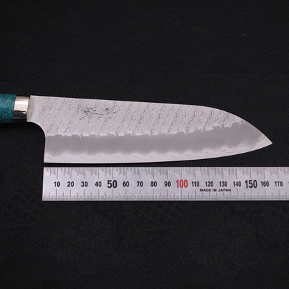 Santoku SG-2 Tsuchime Turquoise Green Handle 170mm