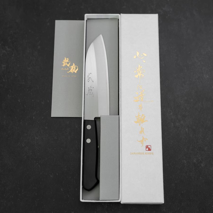 Santoku SKD12 Polished Western Black Handle 140mm