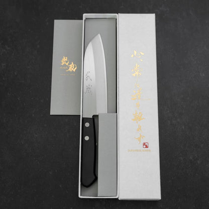 Santoku SKD12 Polished Western Black Handle 140mm