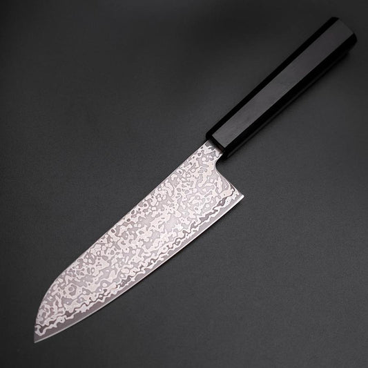 Santoku SLD Black Damascus Ebony Handle 170mm-[Musashi]-[Japanese-Kitchen-Knives]
