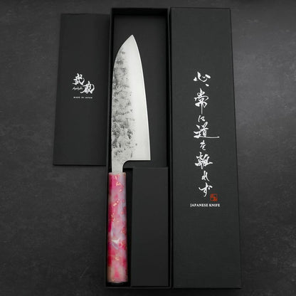 Santoku SLD Nashiji Washi Ocean Sakura Rose Gold Handle 165mm