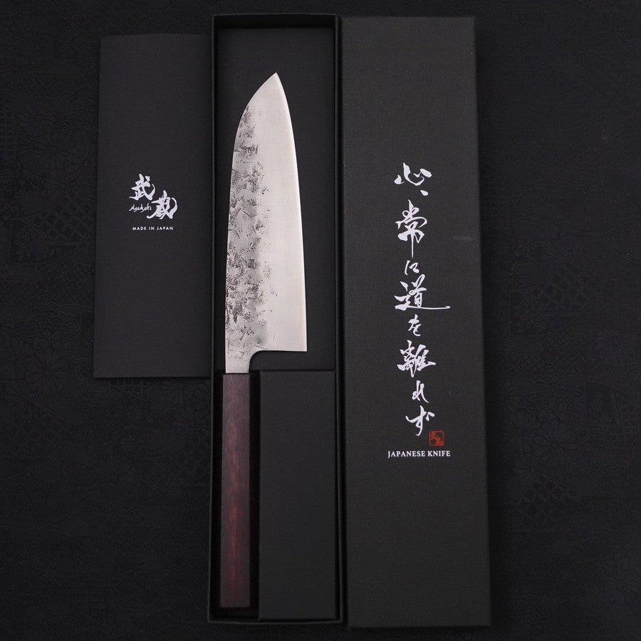 Santoku SLD Nashiji Washi Purple Urushi Handle 165mm