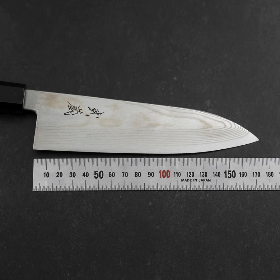 Santoku Silver Steel #3 Damascus Buffalo Wenge Handle 180mm