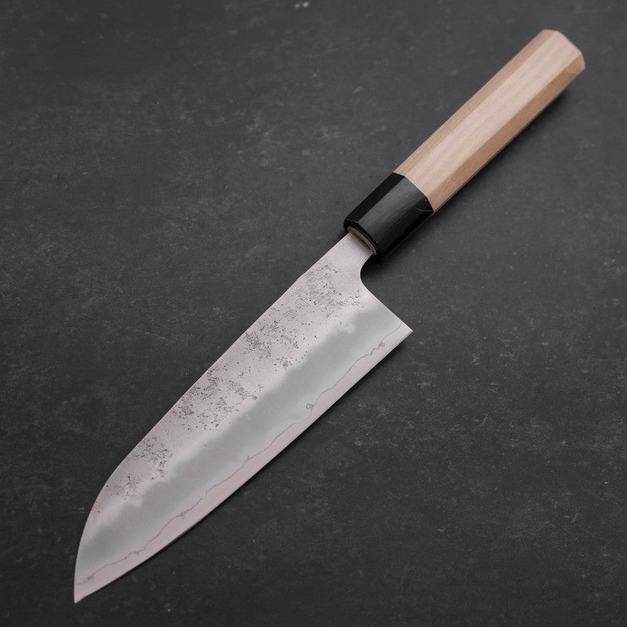 Santoku Silver Steel #3 Nashiji Buffalo Magnolia Handle 165mm