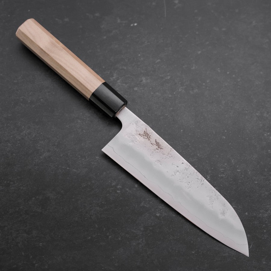 Santoku Silver Steel #3 Nashiji Buffalo Magnolia Handle 165mm