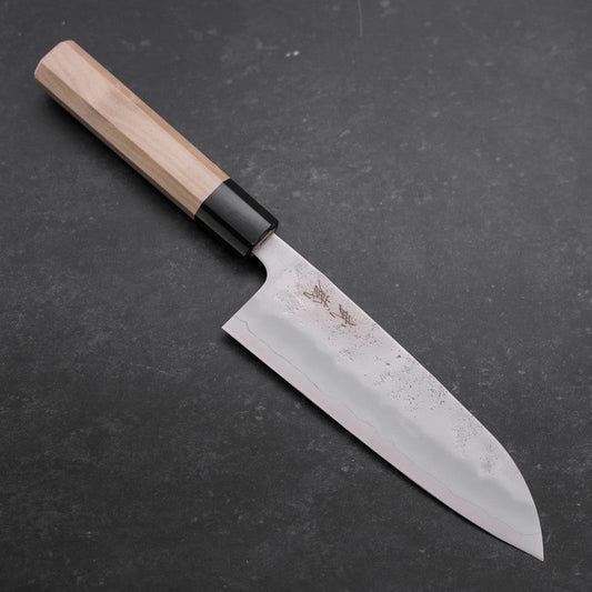 Santoku Silver Steel #3 Nashiji Buffalo Magnolia Handle 165mm