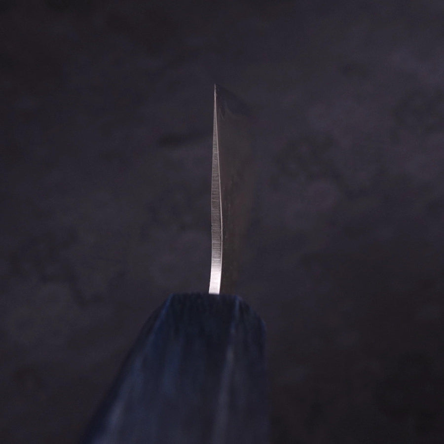 Santoku Silver Steel #3 Nashiji Dark Blue Handle 165mm