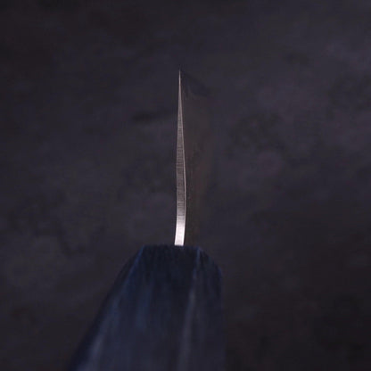 Santoku Silver Steel #3 Nashiji Dark Blue Handle 165mm