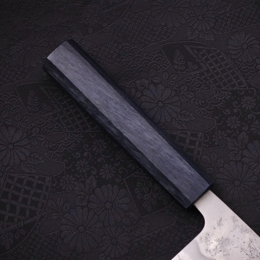 Santoku Silver Steel #3 Nashiji Dark Blue Handle 165mm