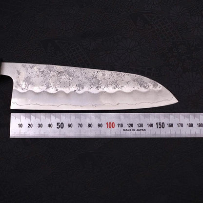 Santoku Silver Steel #3 Nashiji Dark Blue Handle 165mm