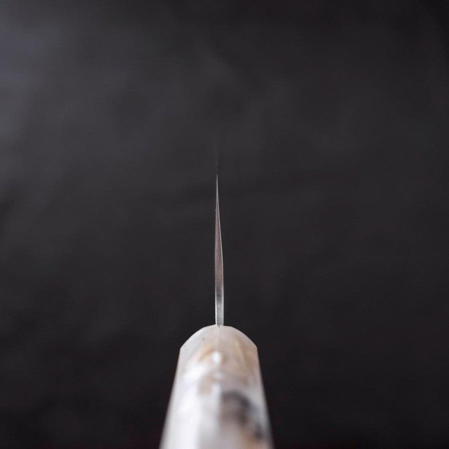 Santoku Silver Steel #3 Nashiji Ocean Blue White Handle 165mm