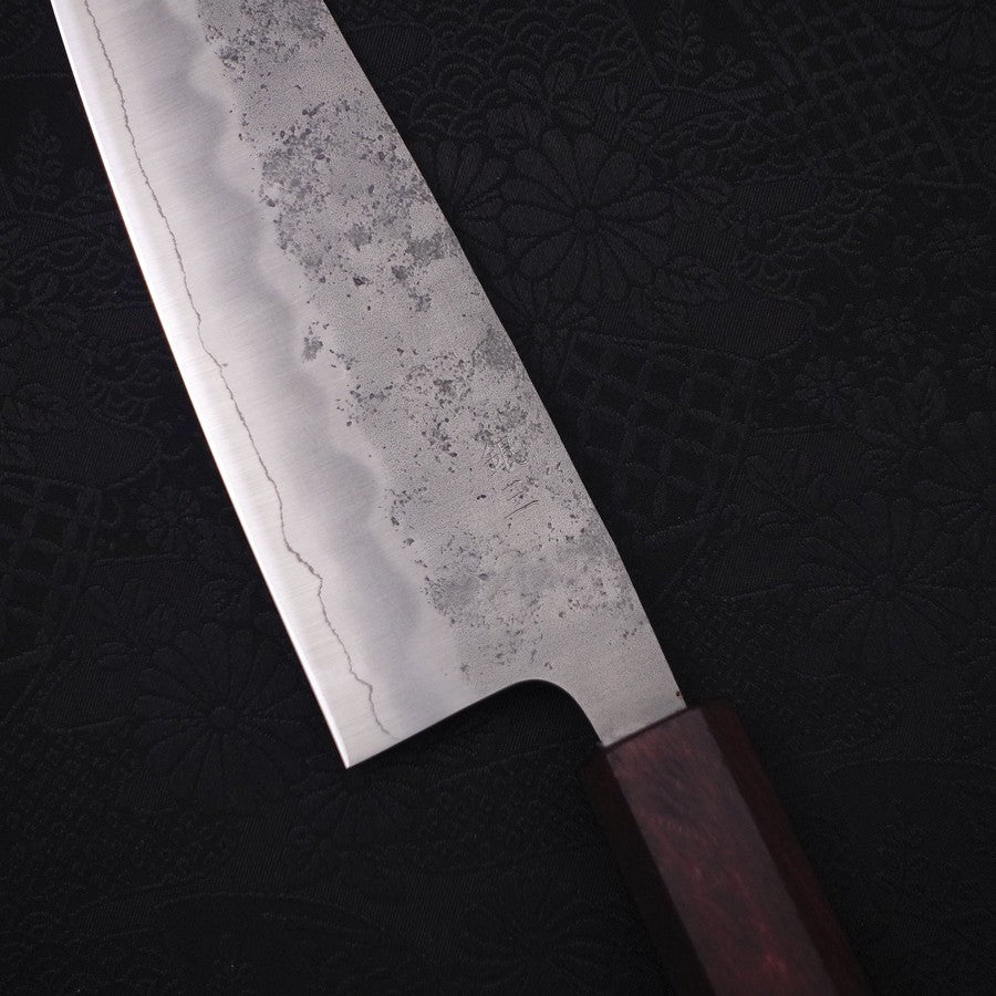 Santoku Silver Steel #3 Nashiji Purple Urushi Handle 165mm