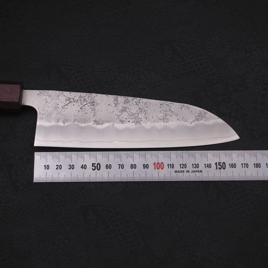 Santoku Silver Steel #3 Nashiji Purple Urushi Handle 165mm