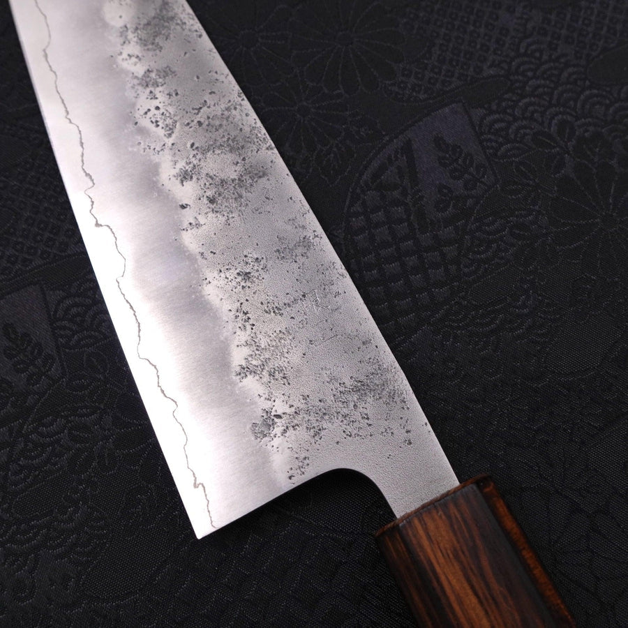 Santoku Silver Steel #3 Nashiji Sumi Urushi Handle 165mm
