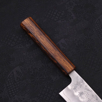 Santoku Silver Steel #3 Nashiji Sumi Urushi Handle 165mm