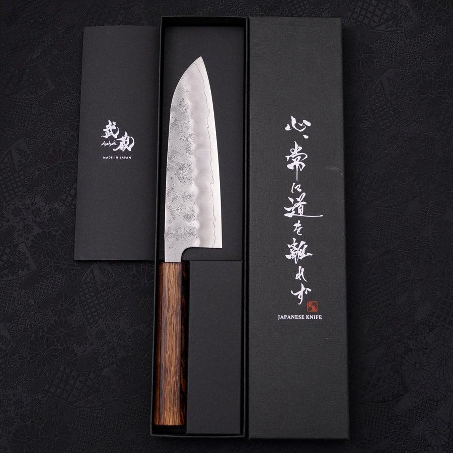 Santoku Silver Steel #3 Nashiji Sumi Urushi Handle 165mm