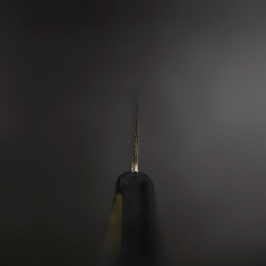 Santoku Silver Steel #3 Nashiji Western Black Handle 180mm