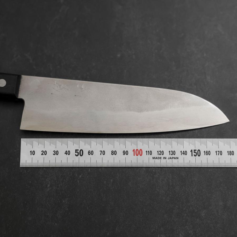 Santoku Silver Steel #3 Nashiji Western Black Handle 180mm